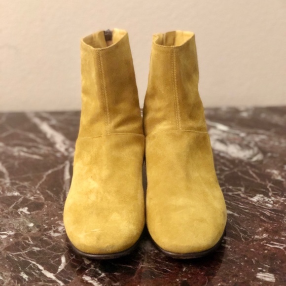 CARRITZ Suede Back Zip Ankle Boots in Yellow - Picture 8 of 11